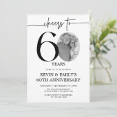 Uitnodiging voor 60-jarig jubileum met eenvoudige  (Staand voorkant)