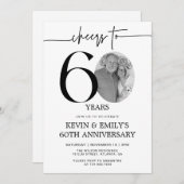 Uitnodiging voor 60-jarig jubileum met eenvoudige  (Voorkant / Achterkant)
