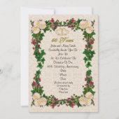 Uitnodiging voor 60-jarig jubileumfeest met rozen (Voorkant)
