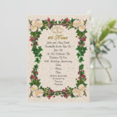 Uitnodiging voor 60-jarig jubileumfeest met rozen (Staand voorkant)