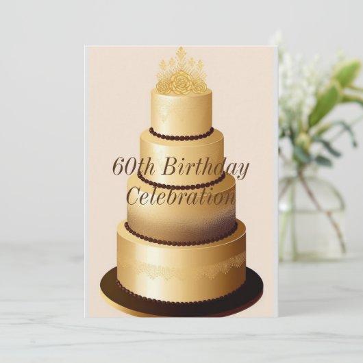 Uitnodiging voor 60e verjaardag (Staand voorkant)