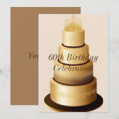 Uitnodiging voor 60e verjaardag (Voorkant / Achterkant)