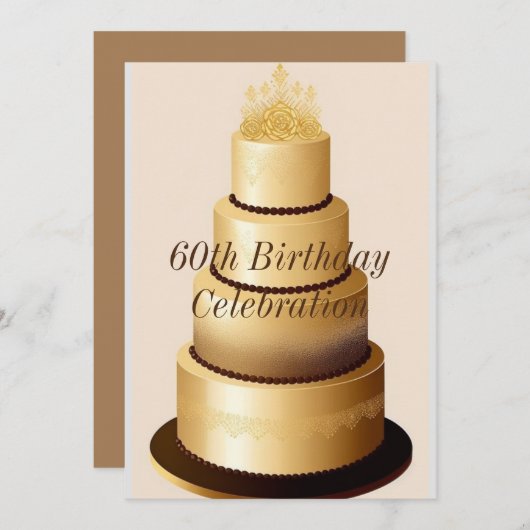 Uitnodiging voor 60e verjaardag (Voorkant / Achterkant)