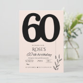 Uitnodiging voor 60e verjaardag (Staand voorkant)