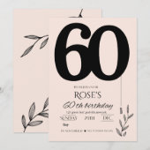 Uitnodiging voor 60e verjaardag (Voorkant / Achterkant)