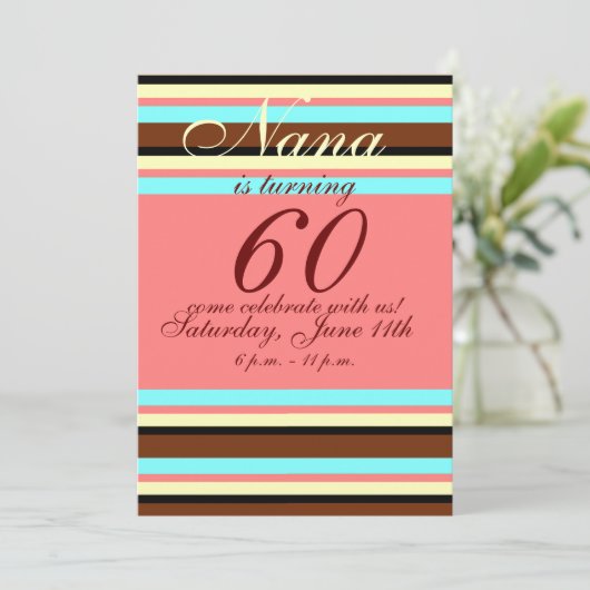 Uitnodiging voor 60e verjaardag (Staand voorkant)