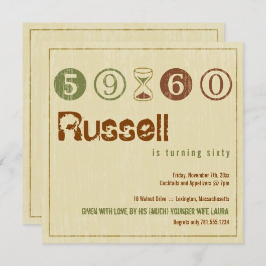 Uitnodiging voor 60e verjaardag - Aanpassen (Voorkant / Achterkant)