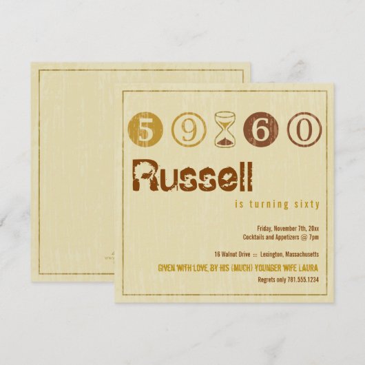 Uitnodiging voor 60e verjaardag - Aanpassen (Voorkant / Achterkant)
