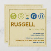Uitnodiging voor 60e verjaardag - Aanpassen (Voorkant / Achterkant)