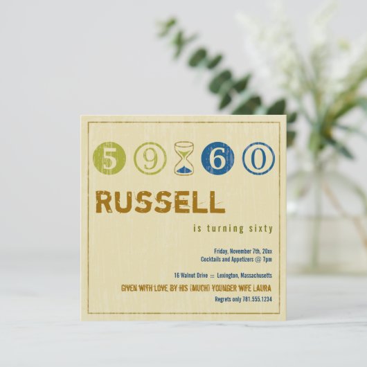 Uitnodiging voor 60e verjaardag - Aanpassen (Staand voorkant)