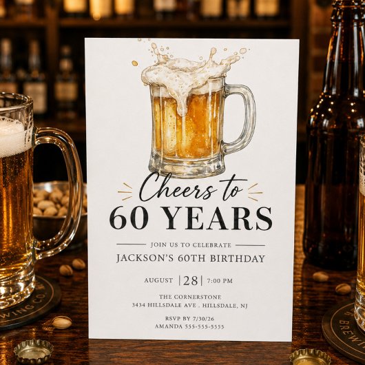 Uitnodiging voor 60e verjaardag: Proost!