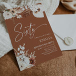 Uitnodiging voor 60e verjaardag Terracotta Boho Pa<br><div class="desc">Terracotta Verjaardagsuitnodigingen zijn de perfecte manier om uw verjaardag aan uw gasten aan te kondigen. Elke verjaardagsuitnodiging bevat ingewikkelde bloemenkleurige design en prachtige typografie in neutrale kleuren, waaronder terracotta, beige en aardse tinten. Gedrukt op hoogwaardige kaarten, zullen ze zeker indruk maken op uw gasten en de toon zetten voor uw...</div>