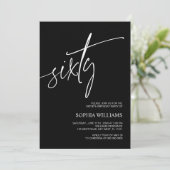 Uitnodiging voor 60e verjaardag van Black & White (Staand voorkant)