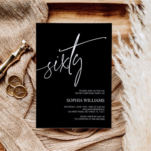 Uitnodiging voor 60e verjaardag van Black & White