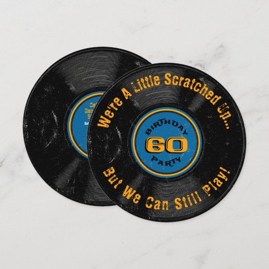 Uitnodiging voor 60e verjaardag van gekraakte reco (Voorkant / Achterkant)