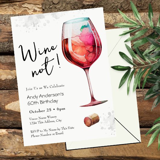 Uitnodiging voor 60ste verjaardag 'Wine Not'