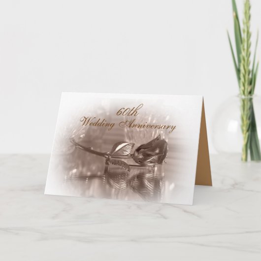 uitnodiging voor 60ste verjaardagsfeest gouden roo (Voorkant)