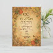 Uitnodiging voor 60ste verjaardagsfeest met herfst (Staand voorkant)