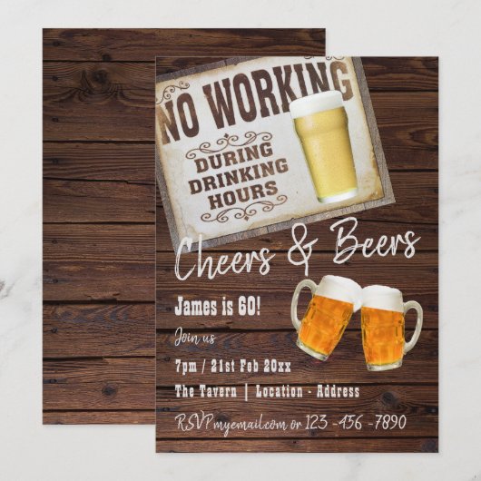 Uitnodiging voor 60ste verpartij Proost op BIEREN (Voorkant / Achterkant)