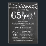 Uitnodiging voor 65-jarig huwelijksjubileum op kri<br><div class="desc">Uitnodiging voor 65-jarig huwelijksjubileum. Achtergrond krijtbord. Lichtslingers. Zwart en wit. 1e, 2e, 3e, 4e, 5e, 10e, 15e, 20e, 25e, 30e, 35e, 40e, 45e, 50e, 55e, 60e, 65e, 70e, 75e, 80e, elk jaar. Verjaardagsfeest voor volwassenen. Vrouw of man verjaardag. Voor verdere aanpassing, klik op de "Aanpassen" knop en gebruik onze ontwerp...</div>