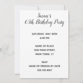 Uitnodiging voor 65e verjaardag met wijn grap (Achterkant)