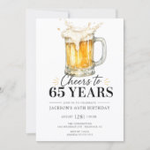 Uitnodiging voor 65e verjaardag: Proost (Voorkant)