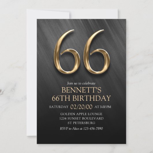 Uitnodiging voor 66e verjaardag (Voorkant)