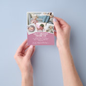 Uitnodiging voor 6de verjaardagsfoto-collage jonge flyer (Hand)
