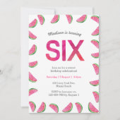 Uitnodiging voor 6e verjaardag | tropische waterme (Voorkant)