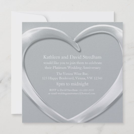 Uitnodiging voor 70-jarig huwelijksjubileum in pla (Achterkant)