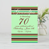 Uitnodiging voor 70e verjaardag (Staand voorkant)
