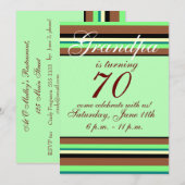 Uitnodiging voor 70e verjaardag (Voorkant / Achterkant)