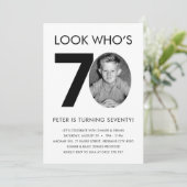 Uitnodiging voor 70e verjaardag met foto (Staand voorkant)