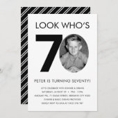 Uitnodiging voor 70e verjaardag met foto (Voorkant / Achterkant)