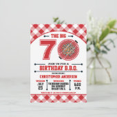Uitnodiging voor 70e verjaardagsbarbecue (Staand voorkant)