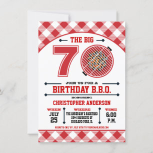 Uitnodiging voor 70e verjaardagsbarbecue