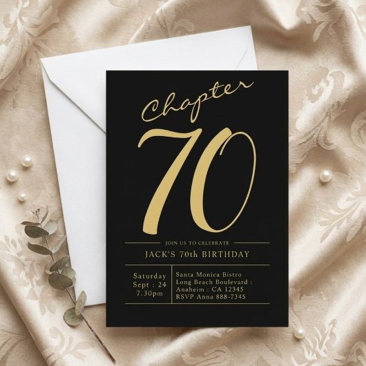Uitnodiging voor 70e verjaardagsfeest van echtgeno