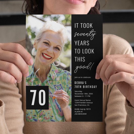 Uitnodiging voor 70e verjaardagsfotofeestje