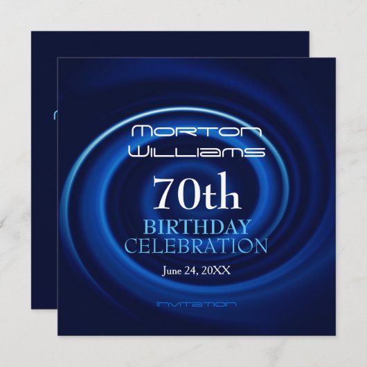 Uitnodiging voor 70ste verjaardagsfeest (Voorkant / Achterkant)