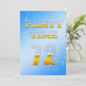 uitnodiging voor 72e verjaardag met bier (Staand voorkant)