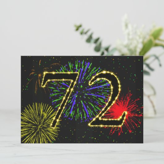 Uitnodiging voor 72e verjaardagsfeest (Staand voorkant)