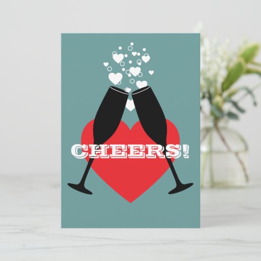 Uitnodiging voor 75e Jubileum bruiloft - Cheers! (Staand voorkant)