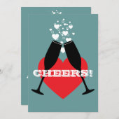 Uitnodiging voor 75e Jubileum bruiloft - Cheers! (Voorkant / Achterkant)