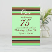 Uitnodiging voor 75e verjaardag (Staand voorkant)