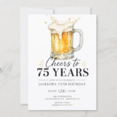 Uitnodiging voor 75e verjaardag: Proost op 75 jaar (Voorkant)