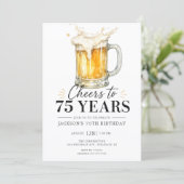 Uitnodiging voor 75e verjaardag: Proost op 75 jaar (Staand voorkant)
