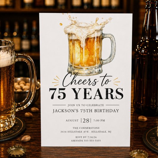 Uitnodiging voor 75e verjaardag: Proost op 75 jaar