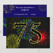 Uitnodiging voor 75e verjaardagsfeest (Voorkant / Achterkant)