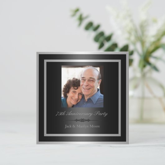 Uitnodiging voor 75ste verjaardagsfeest (Staand voorkant)