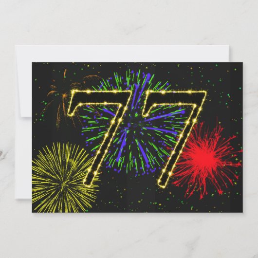 Uitnodiging voor 77e verjaardagsfeest (Voorkant)